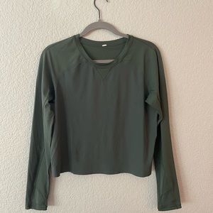 Lulu Lemon Olive Green long sleeve with thumb holes